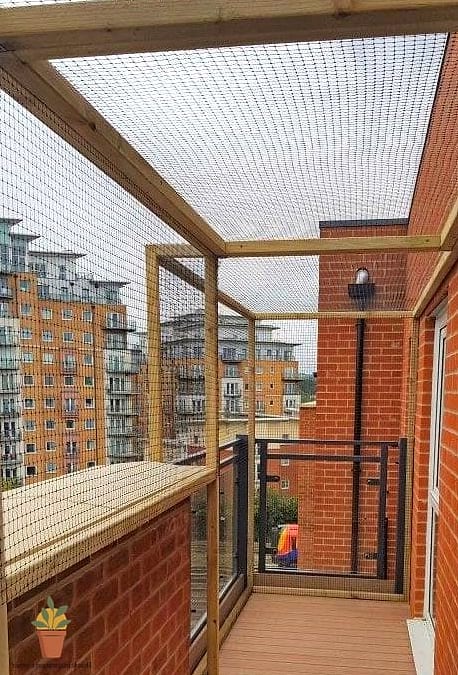 Fine Mesh Cat Netting Along the Railing