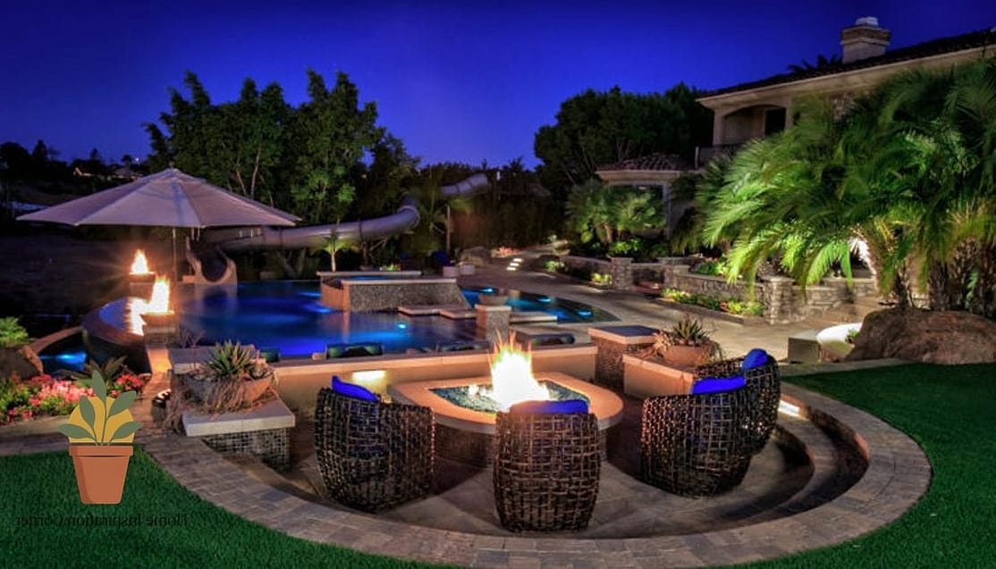 Fire Feature Paired with Water