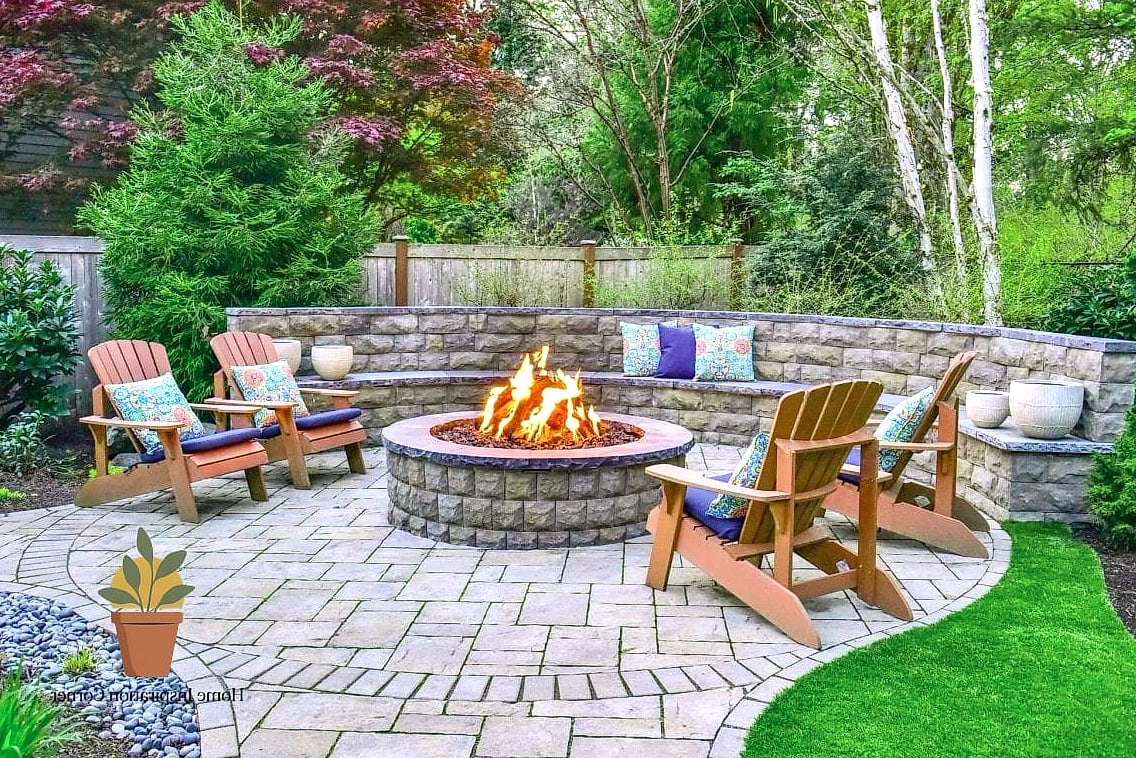15 Patio Decorating Ideas Photos That Will Inspire Your Next Project 9 A Fire Pit Surrounded by Mismatched Seating