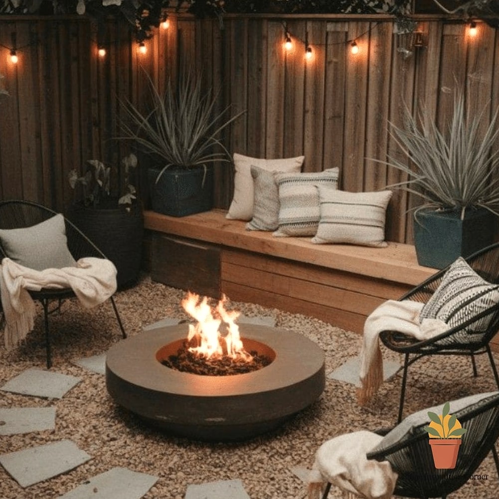 17 Small Patio Ideas Designs That Maximize Style and Function 11 Fire Pit Table