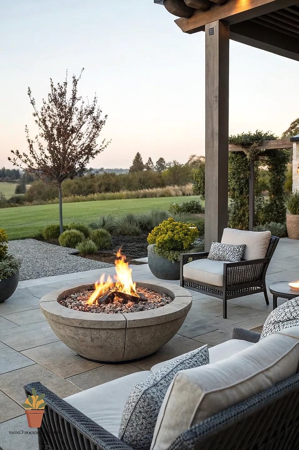 25 Home Terrace Ideas Ideas That Will Transform Your Space 9 A Fire Pit or Fire Table