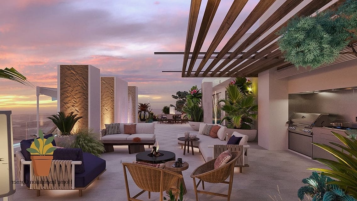 27 Penthouse Terrace Ideas Designs You Need to See Right Now 3 Fire Pit Table for Cooler Evenings