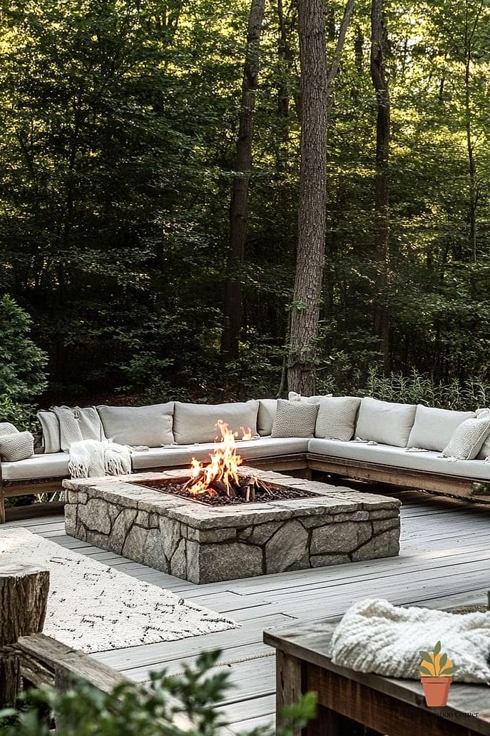 Fire Pit Circle with Paver Border