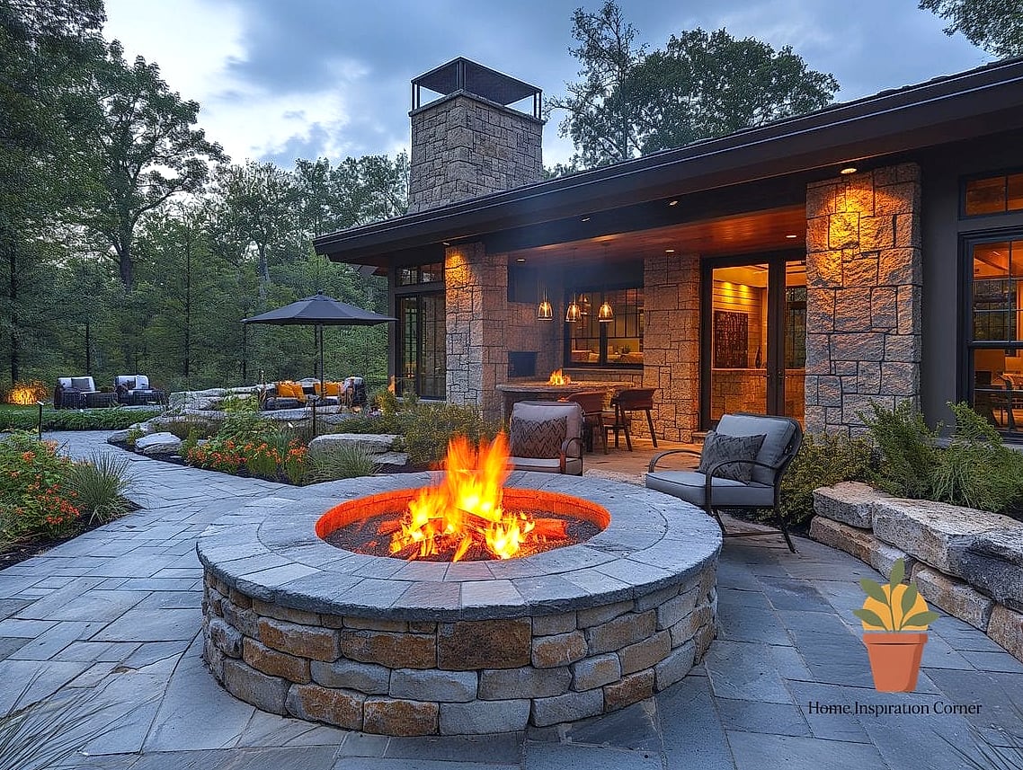 A Fire Pit Made From a Reclaimed Metal Wash Basin