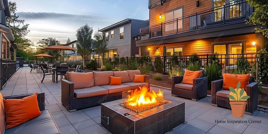 18 Outdoor Terrace Design Photos That Will Inspire Your Next Project 11 Fire Pit Terrace for Year-Round Gathering
