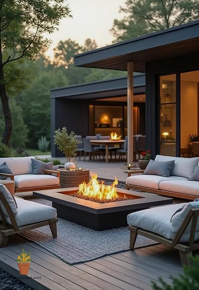 23 Cozy Terrace Ideas Ideas That Work in Any Size Home 10 A Fire Pit or Tabletop Fireplace