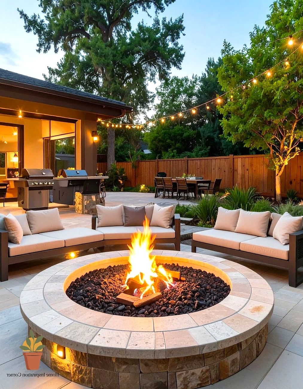 Fire Pit and Grill Combo Layout