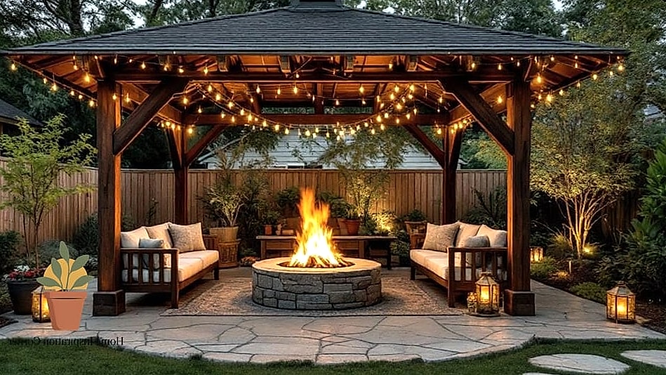 Fire Pit Gazebo Lounge
