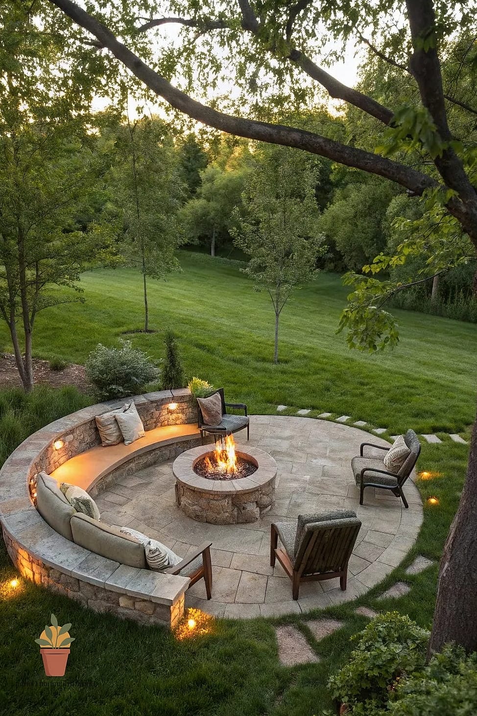 Fire Pit Patio with Pea Gravel Ring