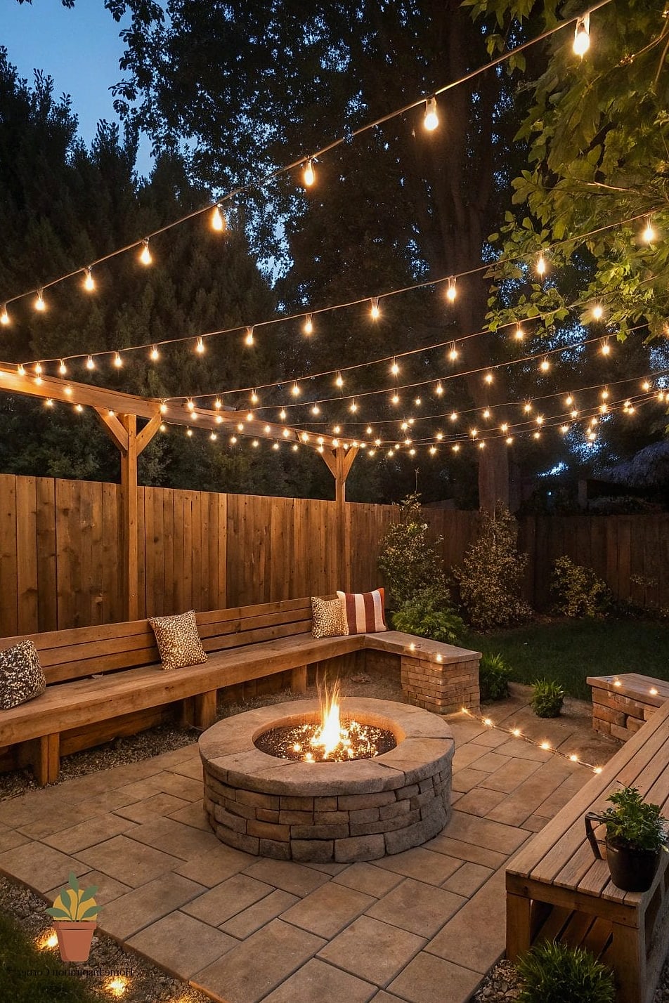 Fire Pit Paired with Ambient Lighting