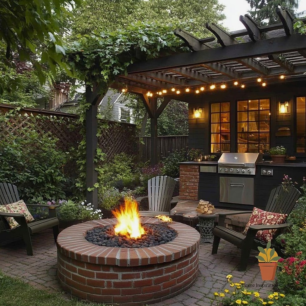 A Fire Pit Tucked Into a Gravel Circle
