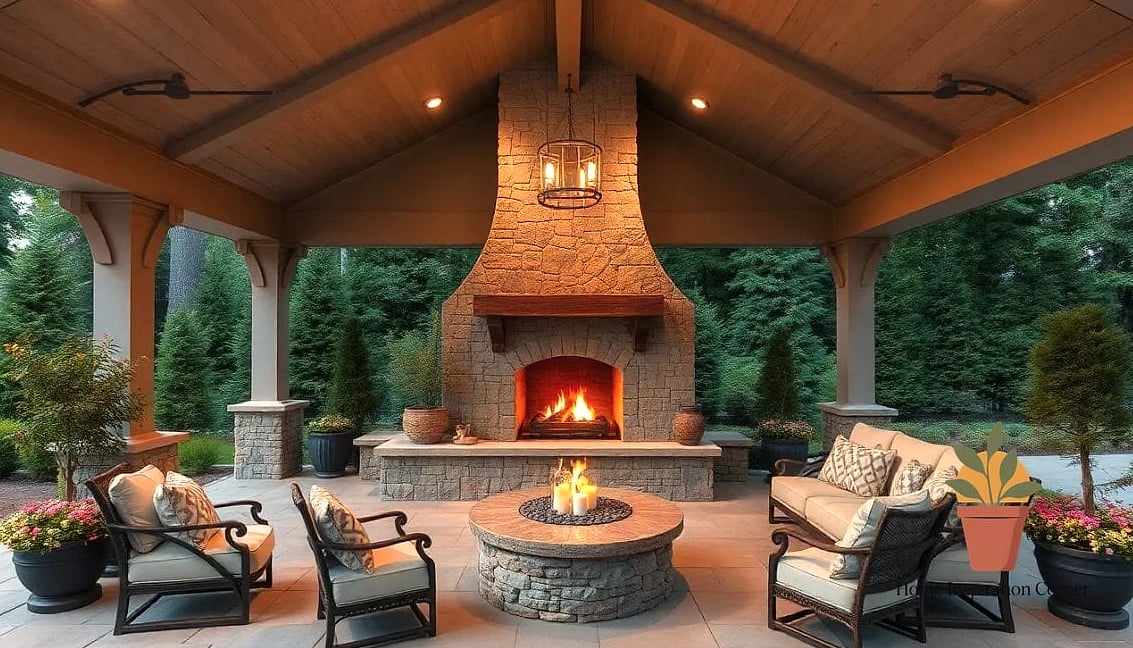 Fireplace with Built-In Pizza Oven Combo