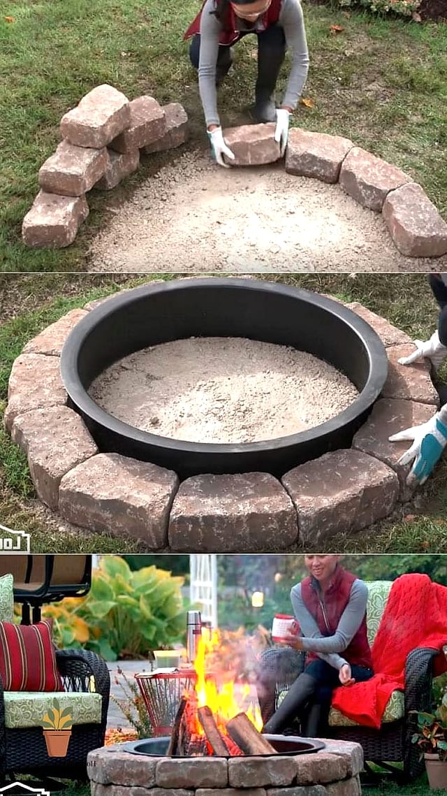 Fire Table with Lava Rock and Gas Line