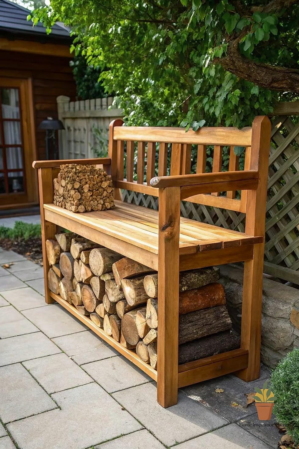 Firewood Storage Bench