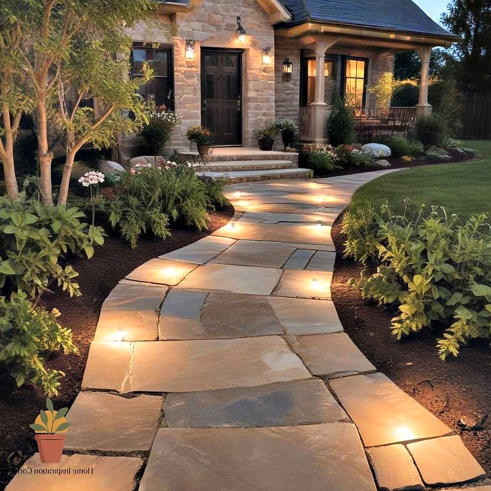 Flagstone Pathway Through the Garden