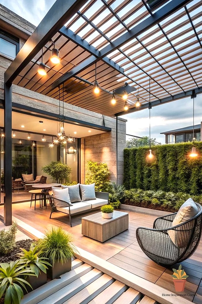19 Terrace Decor Before and After Transformations to Inspire 18 Flat, Shadeless Terrace to a Pergola-Covered Retreat