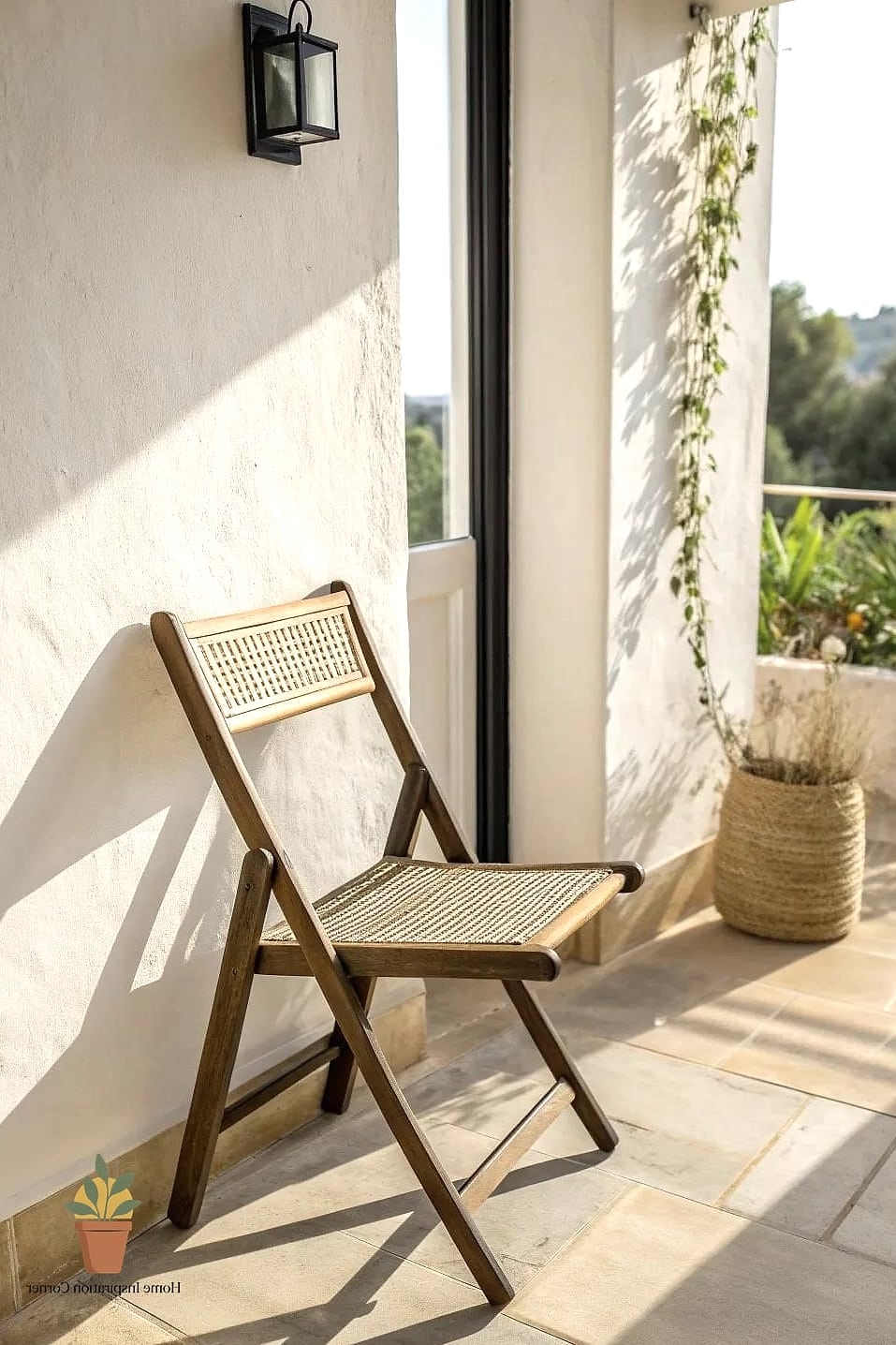Fold-Down Wall-Mounted Table with Stools