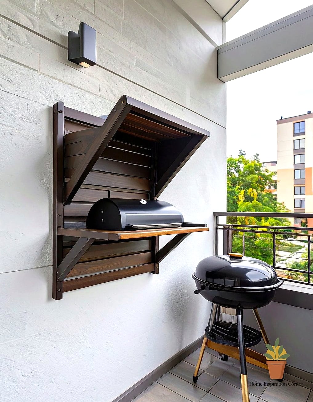 Fold-Down BBQ Wall Unit