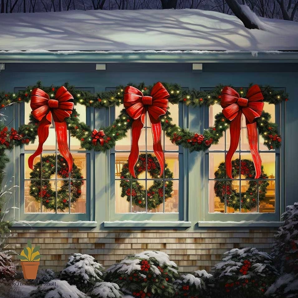 Frame Windows With Lighted Garland