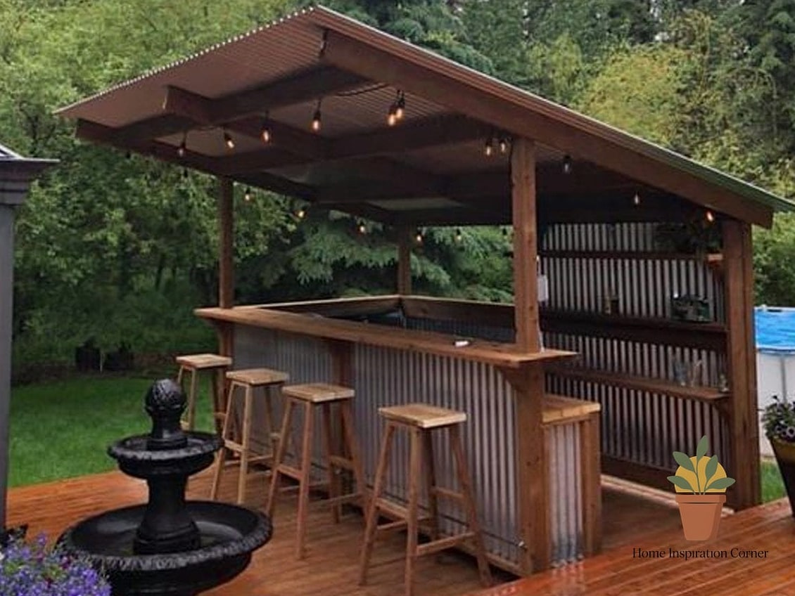 30 Backyard Bar Ideas Designs That Maximize Style and Function 28 Freestanding Copper-Top Bar