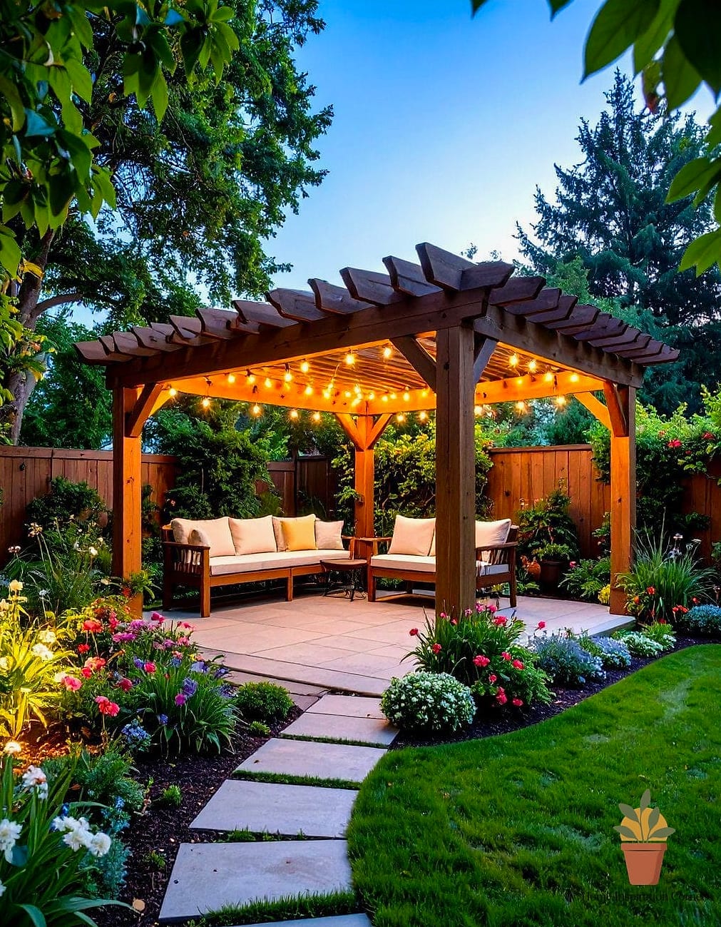 Freestanding Pergola in the Middle of the Yard