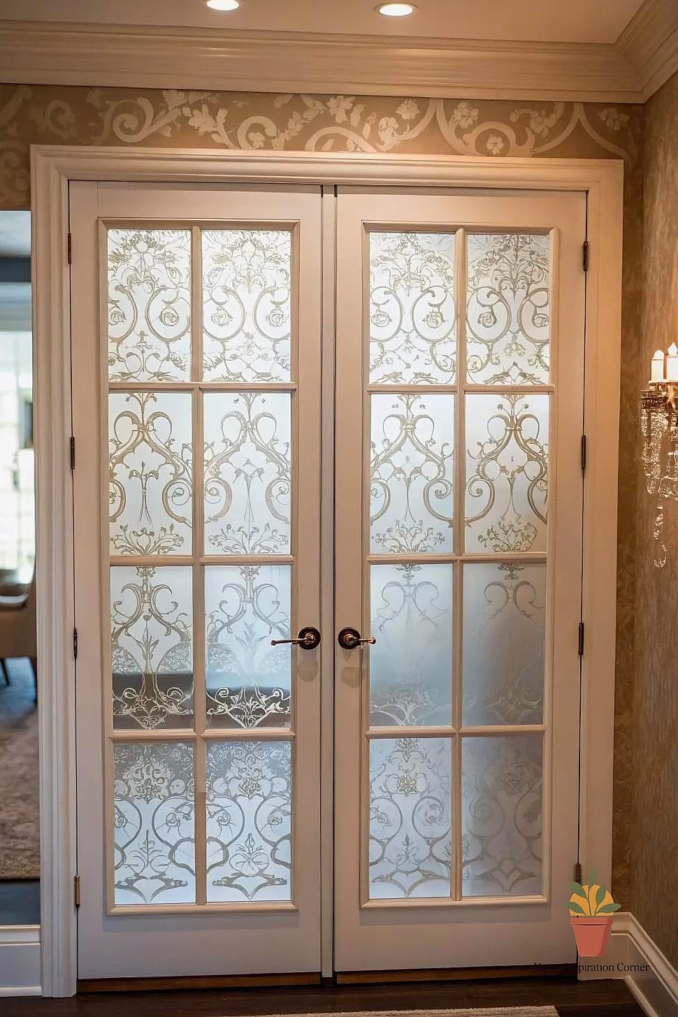 French Doors with Frosted or Textured Glass Panels