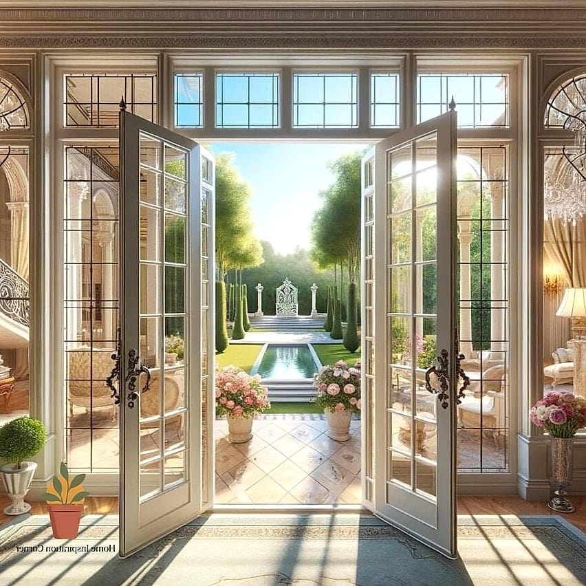 French Doors Opening to a Screened-In Porch