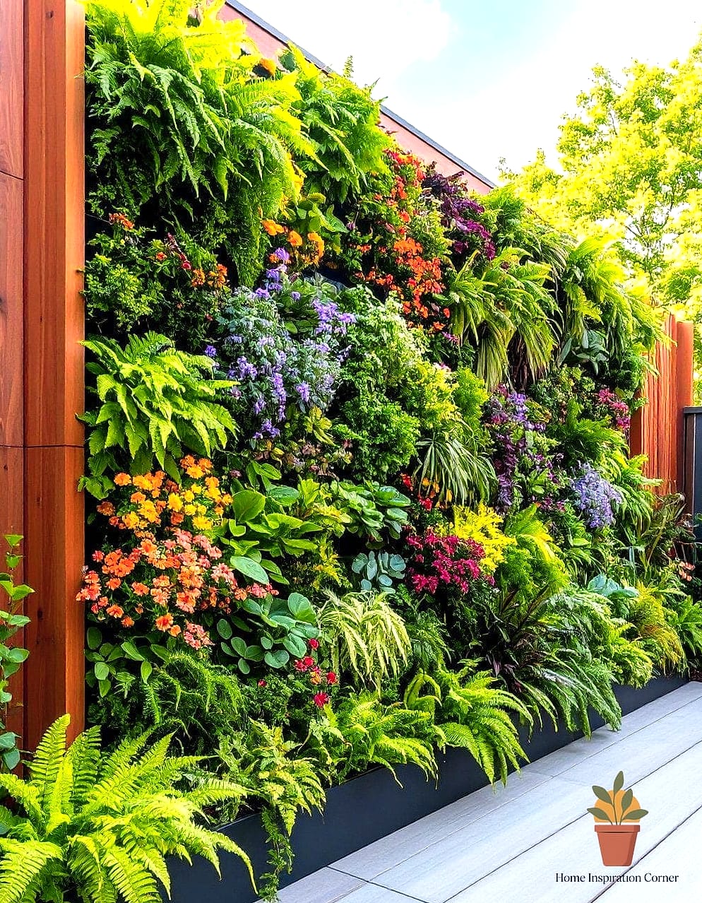 A Full Privacy Wall with Mixed Materials