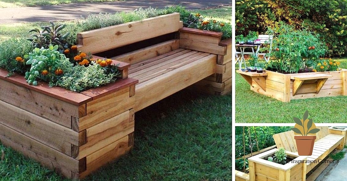 22 Diy Bench Outdoor Ideas That Are Both Stylish and Practical 10 Garden Bed Bench Combo