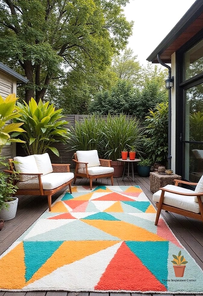 Geometric Rugs for Modern Patios