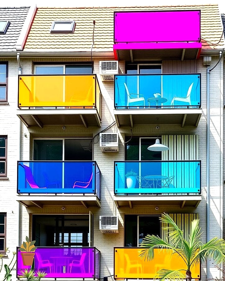 Glass Balcony with a Colored Tint