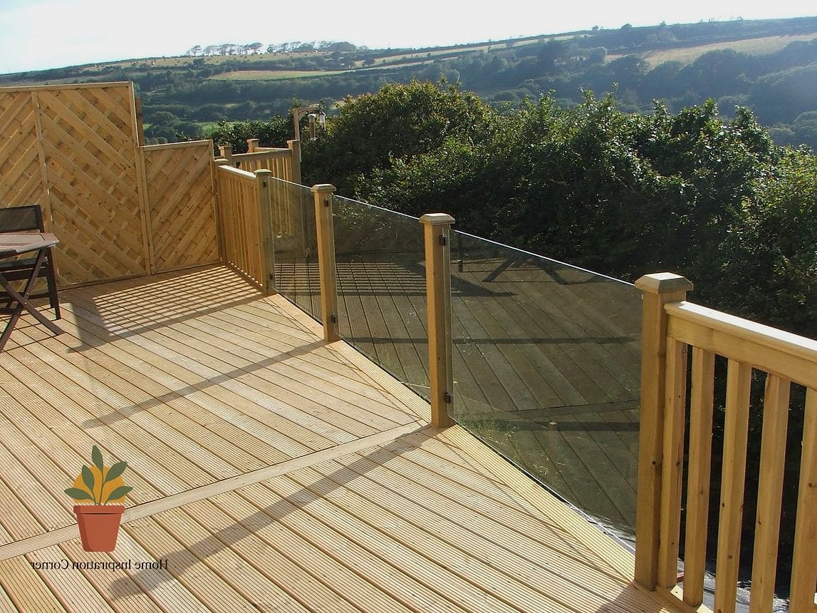 Glass Panels with Wood Cap Rail
