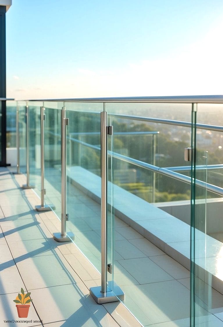 Glass Panels with a Black Metal Frame
