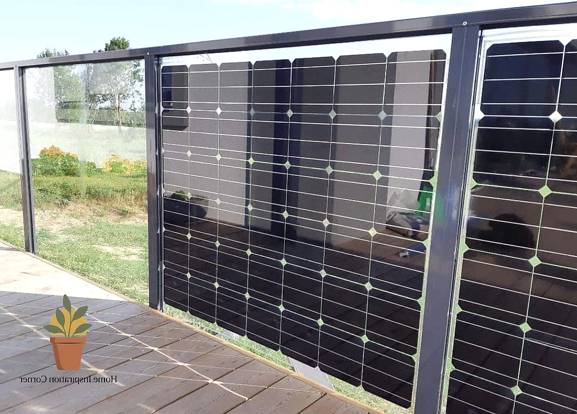 Glass Railing with Solar Cap Lights