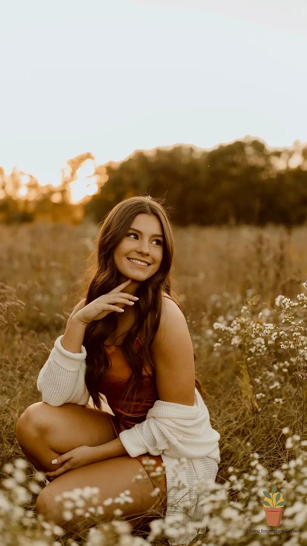 Golden Hour in a Wildflower Field