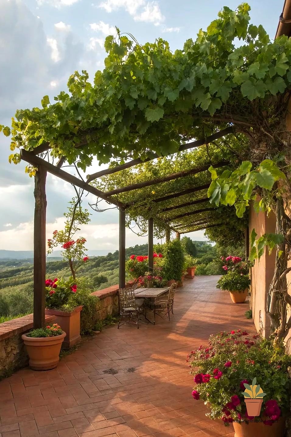 A Grapevine-Covered Arbor Walkway