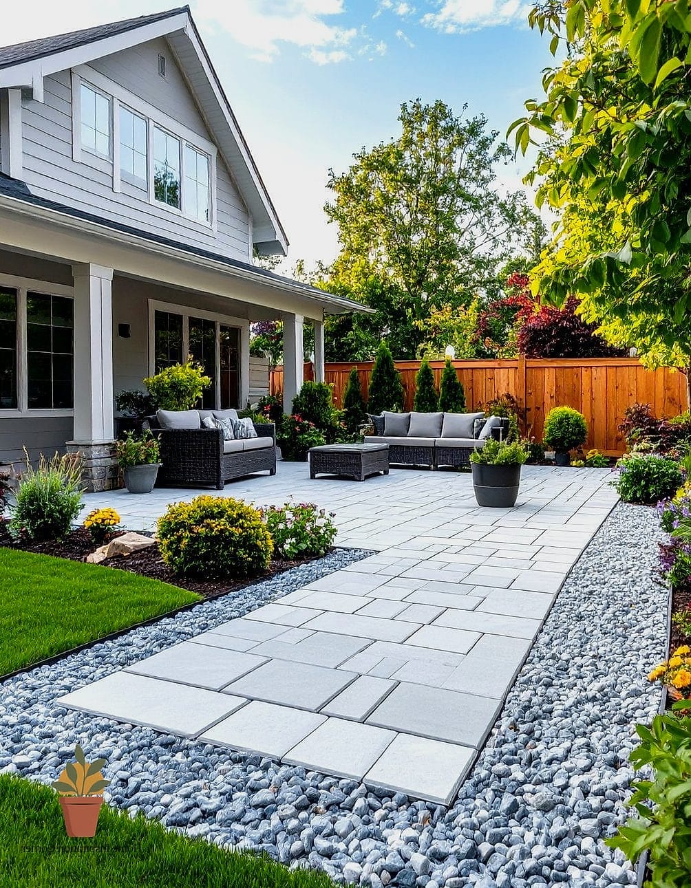 Gravel-Edged Paver Border