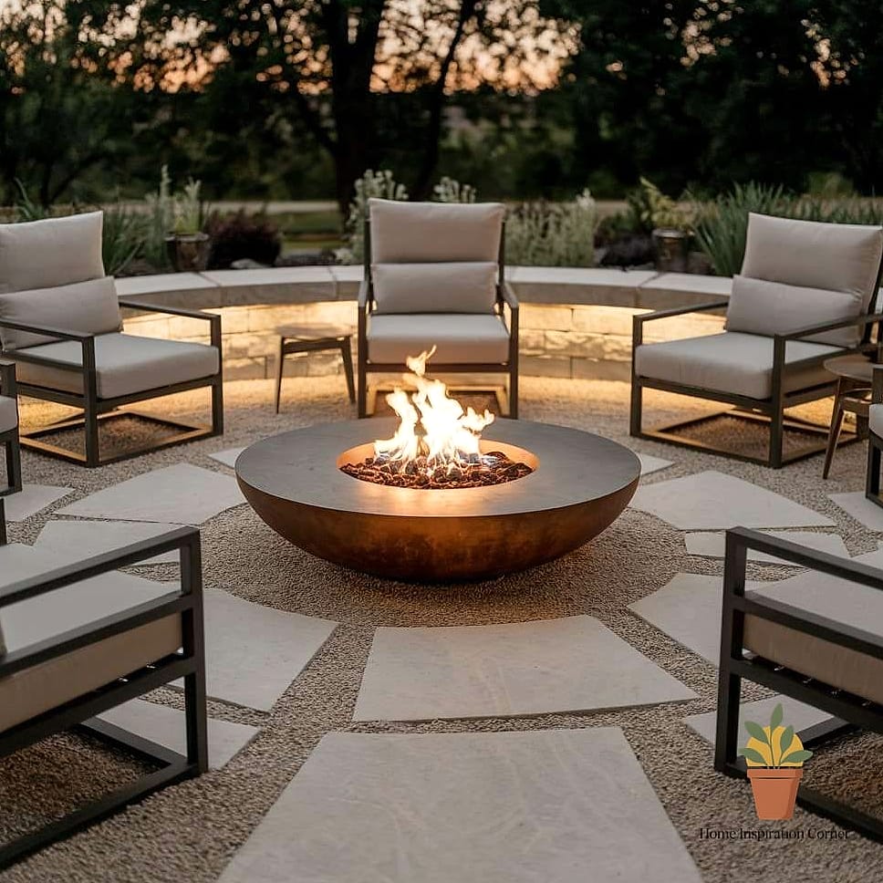 Gravel Patio with Fire-Safe Border