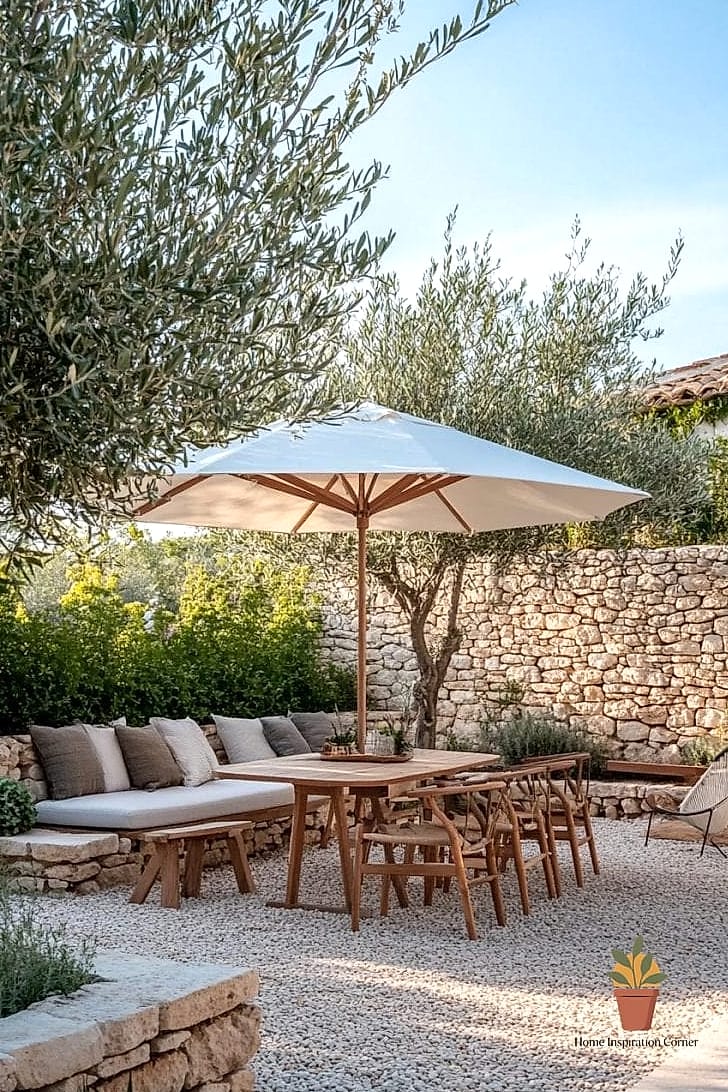 Gravel Patios with Loose, Organic Layouts