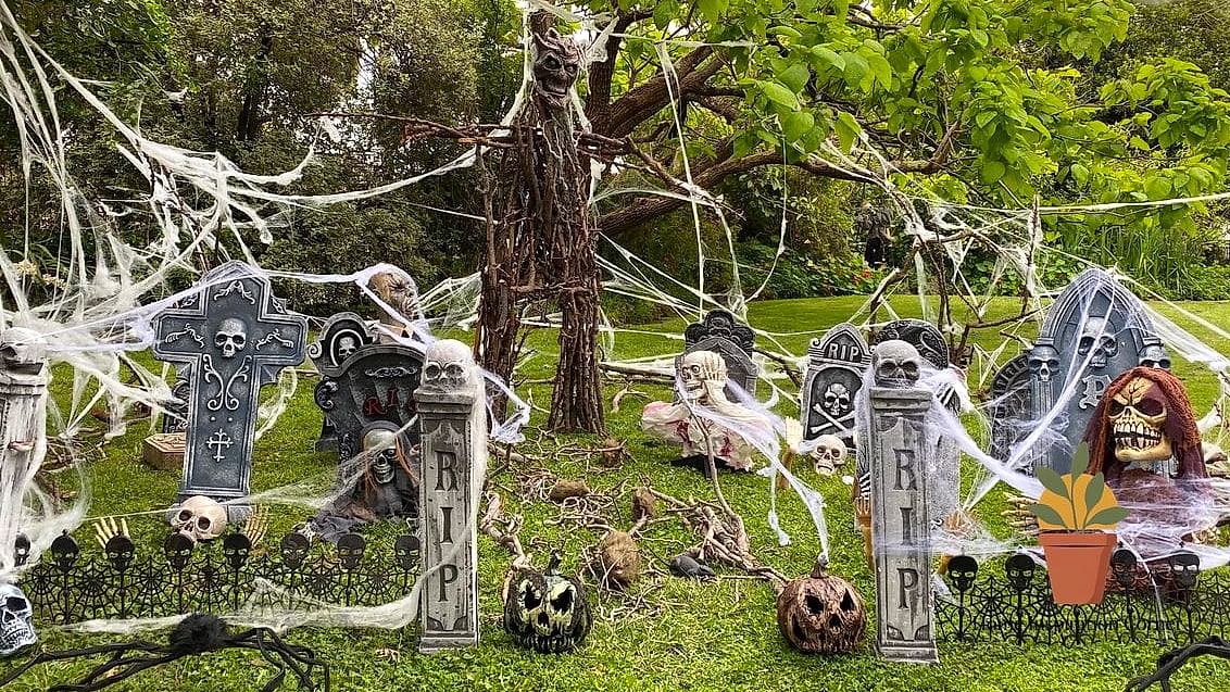 A Graveyard Scene in the Front Lawn