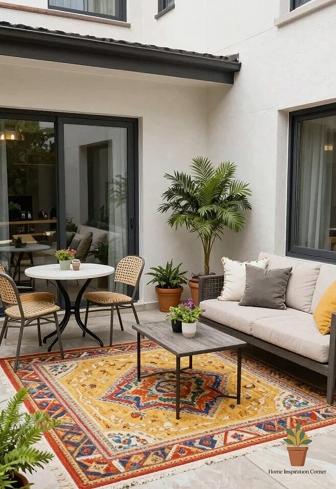 21 Apartment Patio Decorating Ideas Ideas That Work in Any Size Home 21 Group Furniture Around a Low Coffee Table