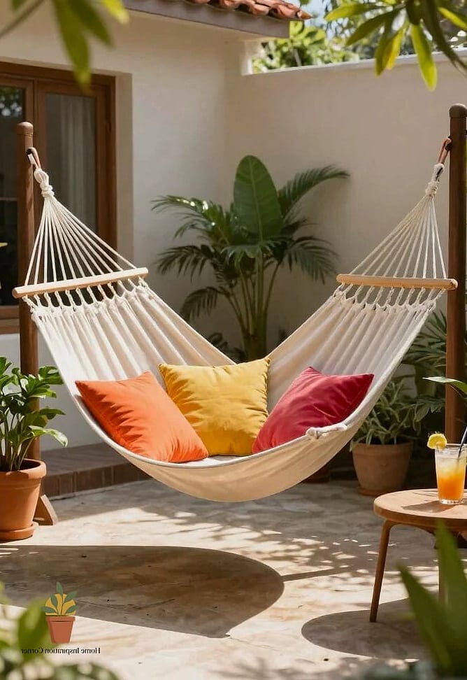 22 Amacas Para Patio Photos That Will Inspire Your Next Project 17 Hammock Paired with Outdoor Rug