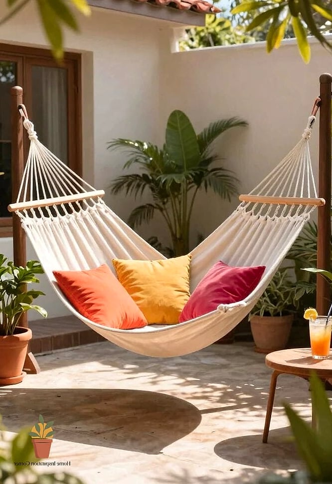 22 Amacas Para Patio Photos That Will Inspire Your Next Project 22 Hammock Positioned for a Garden View