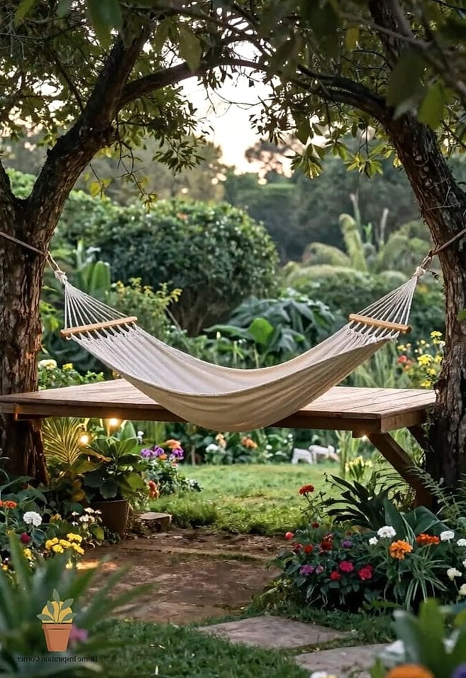 A Hammock or Swing Tucked Into a Shaded Corner