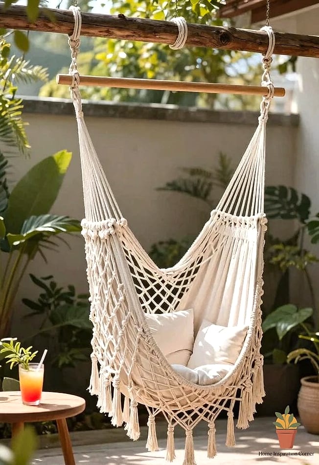 22 Amacas Para Patio Photos That Will Inspire Your Next Project 12 Hammock Under String Lights