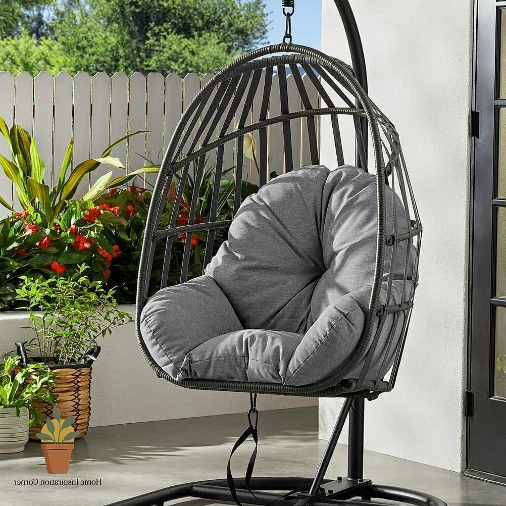23 Small Outdoor Patio Ideas Designs You Need to See Right Now 7 Hanging Egg Chair