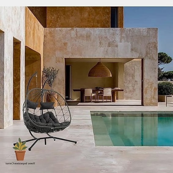 A Hanging Egg Chair as the Single Statement Piece