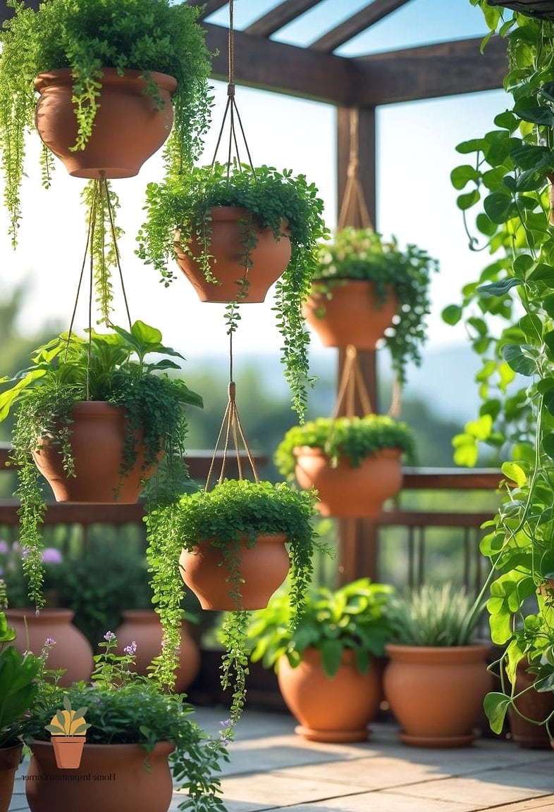 Hanging Planters Instead of Floor Pots