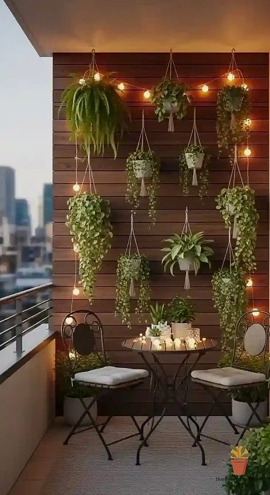 Hanging and Tiered Planter Display for Maximum Greenery