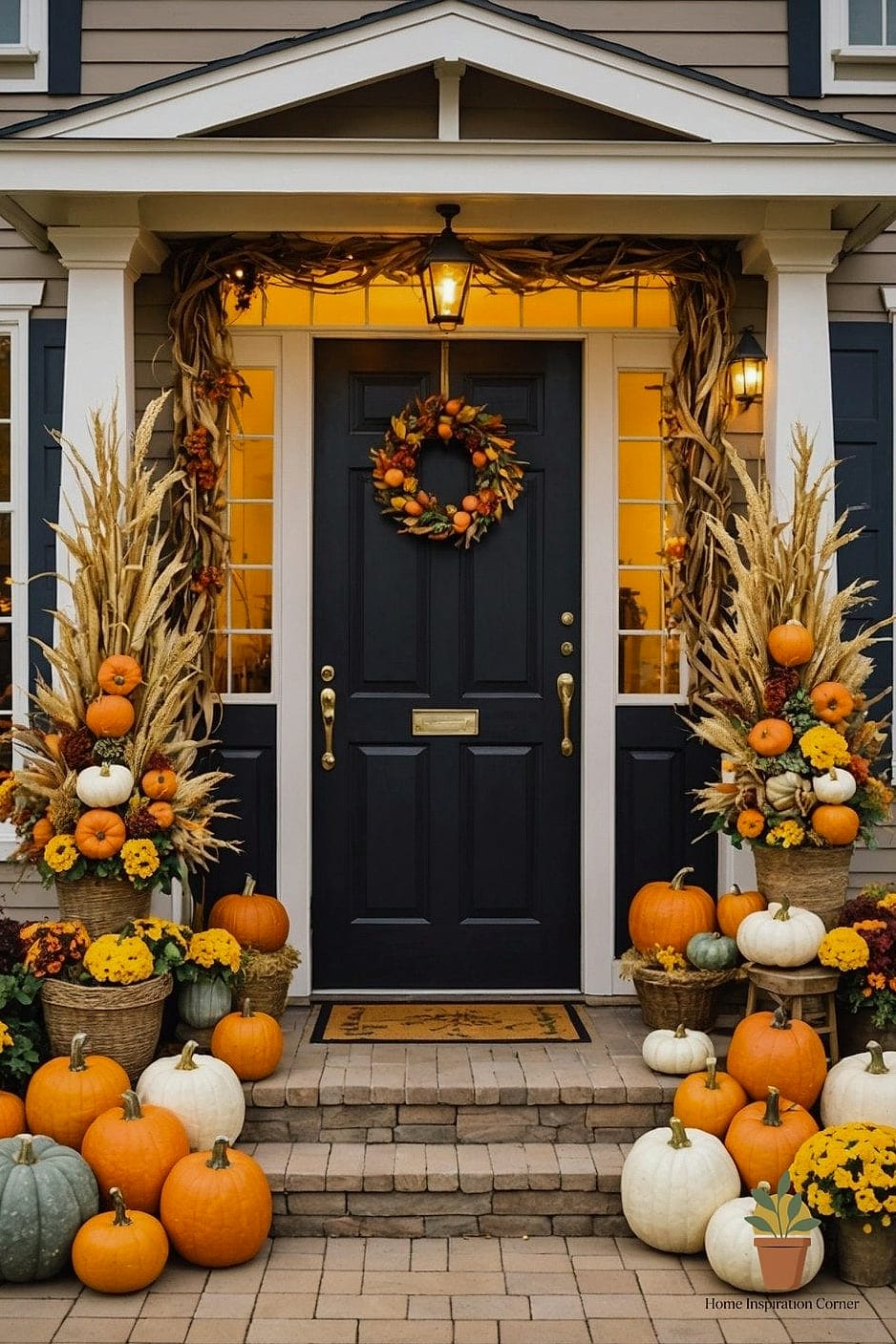 23 Outdoor Fall Decor Ideas Designs That Maximize Style and Function 8 A Harvest-Themed Planter Refresh